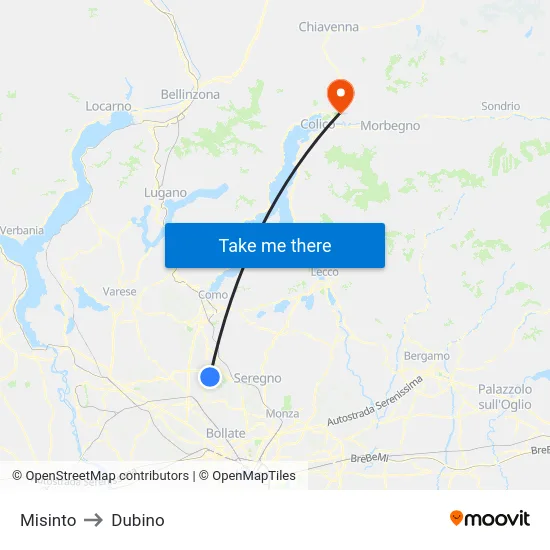 Misinto to Dubino map
