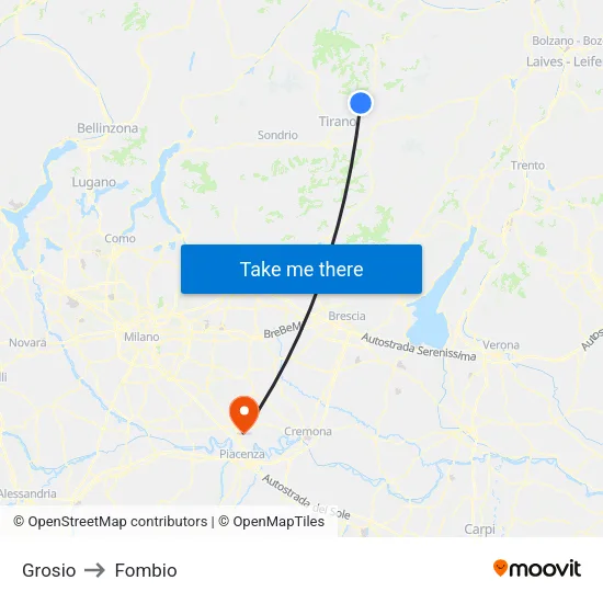 Grosio to Fombio map