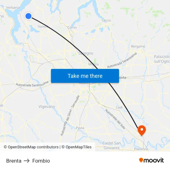 Brenta to Fombio map