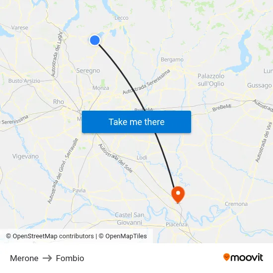 Merone to Fombio map