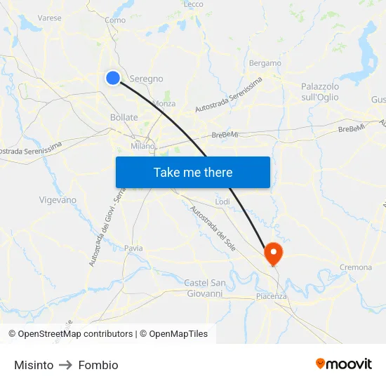Misinto to Fombio map