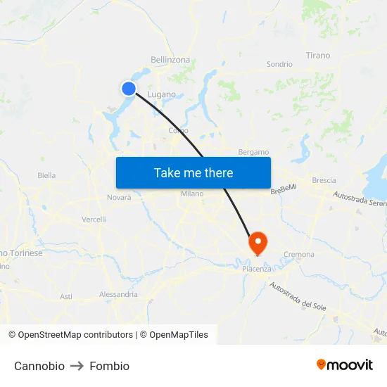 Cannobio to Fombio map