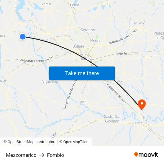 Mezzomerico to Fombio map