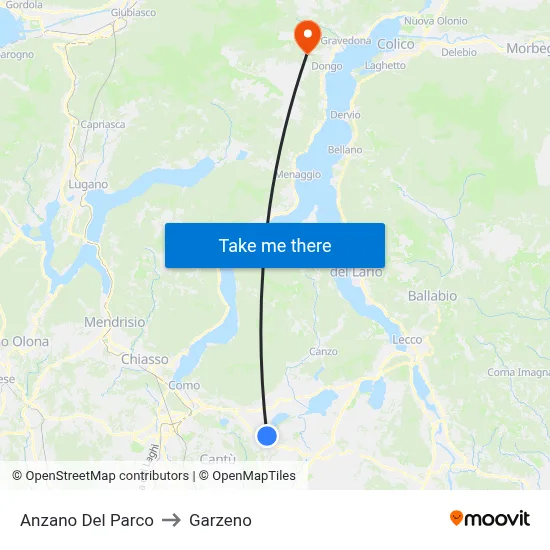 Anzano Del Parco to Garzeno map