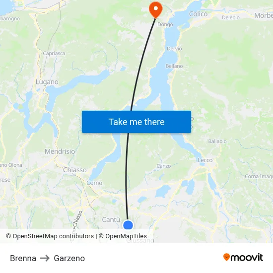 Brenna to Garzeno map