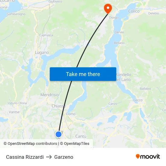 Cassina Rizzardi to Garzeno map
