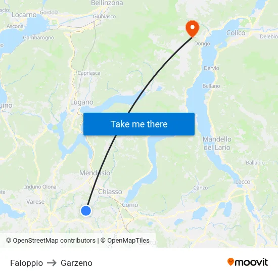 Faloppio to Garzeno map
