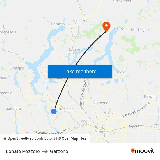 Lonate Pozzolo to Garzeno map