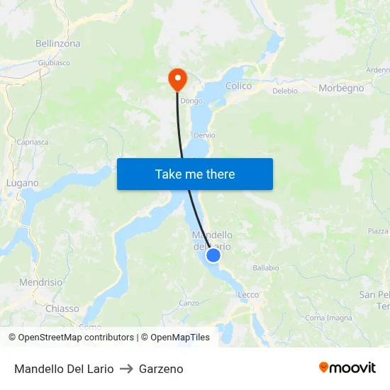 Mandello Del Lario to Garzeno map