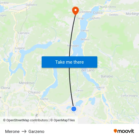 Merone to Garzeno map