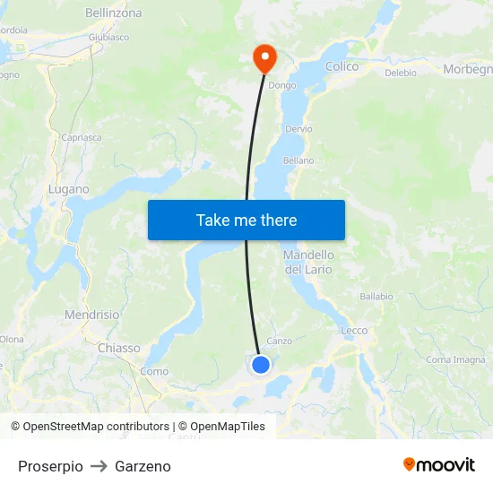 Proserpio to Garzeno map