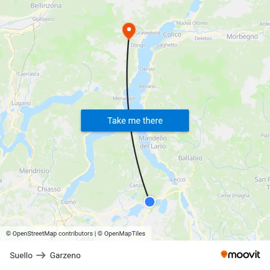Suello to Garzeno map