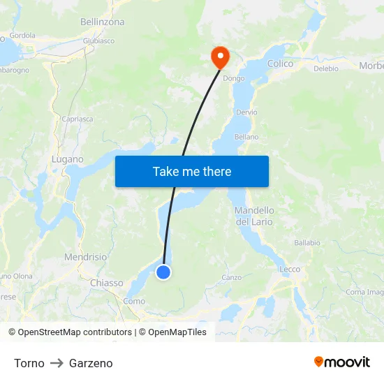 Torno to Garzeno map