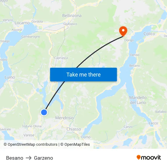 Besano to Garzeno map