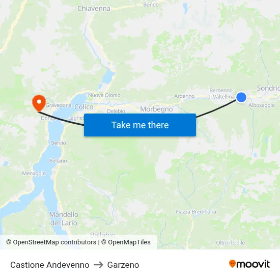 Castione Andevenno to Garzeno map