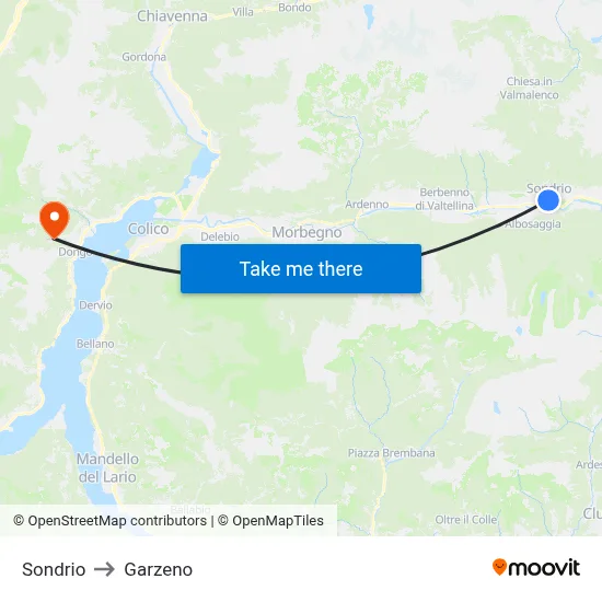 Sondrio to Garzeno map