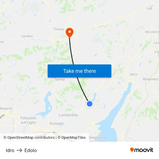 Idro to Edolo map