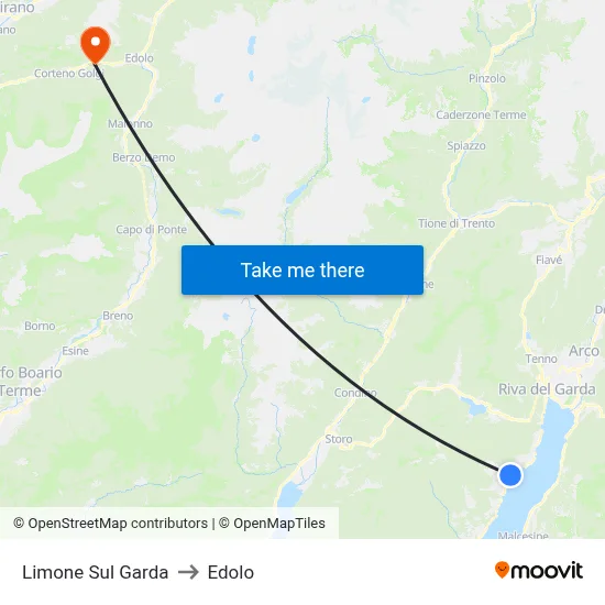 Limone Sul Garda to Edolo map
