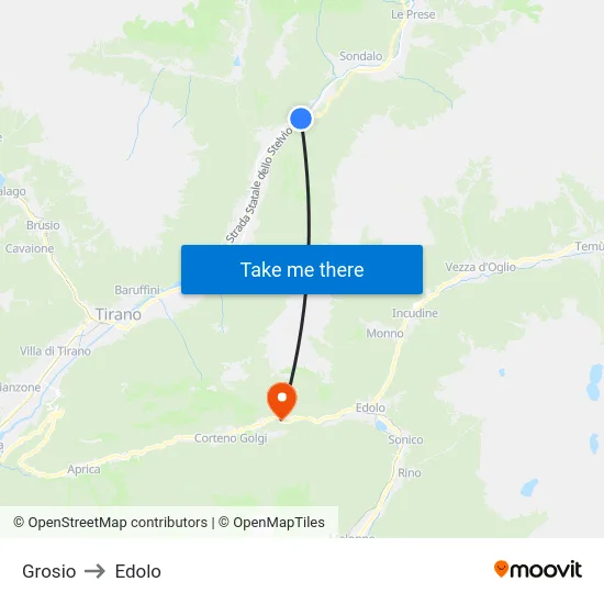 Grosio to Edolo map