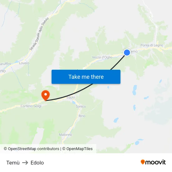 Temù to Edolo map