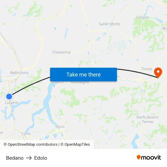 Bedano to Edolo map