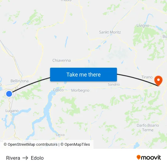 Rivera to Edolo map