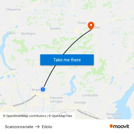 Scanzorosciate to Edolo map