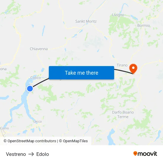 Vestreno to Edolo map