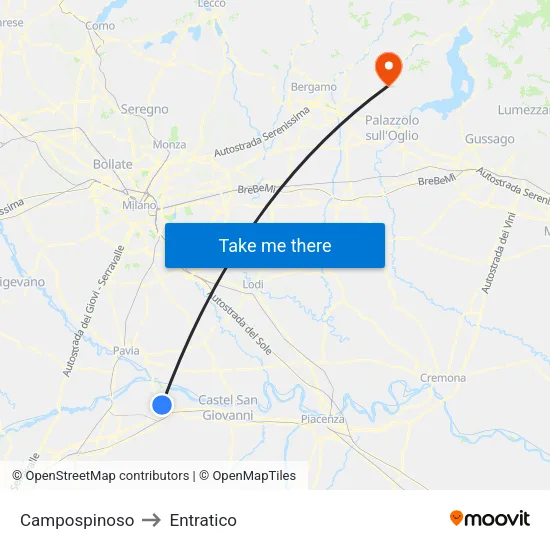 Campospinoso to Entratico map