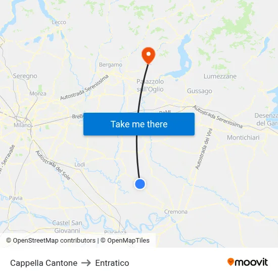 Cappella Cantone to Entratico map