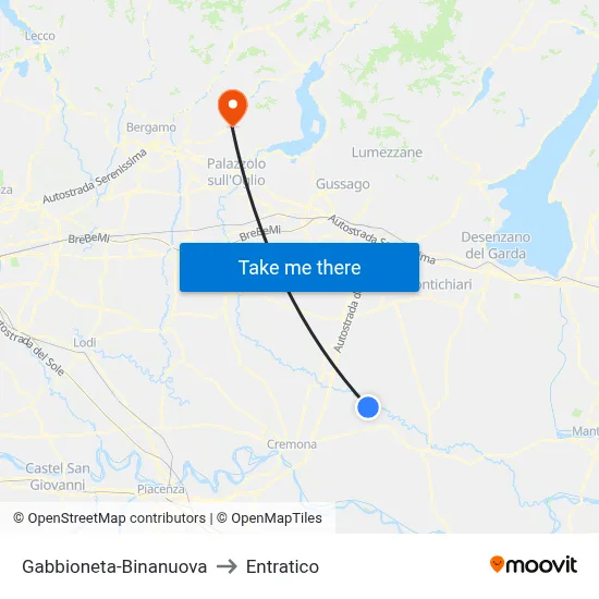 Gabbioneta-Binanuova to Entratico map