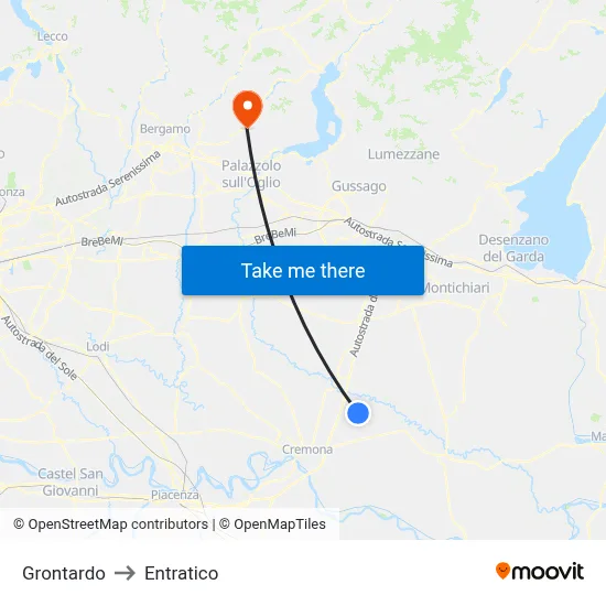 Grontardo to Entratico map