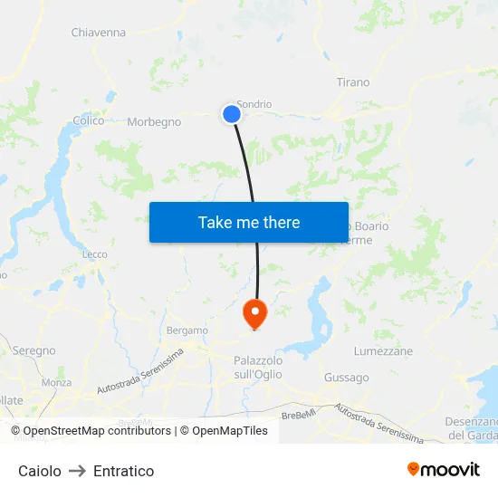 Caiolo to Entratico map