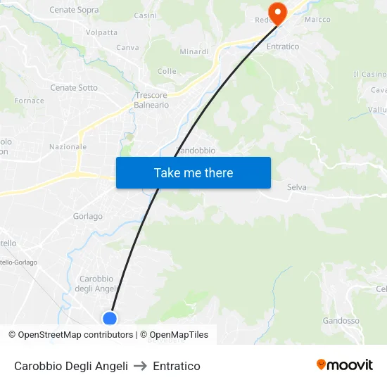 Carobbio Degli Angeli to Entratico map