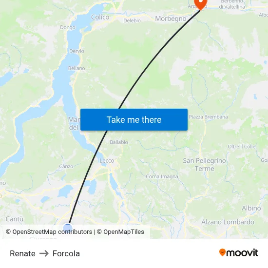 Renate to Forcola map
