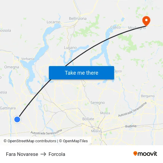 Fara Novarese to Forcola map