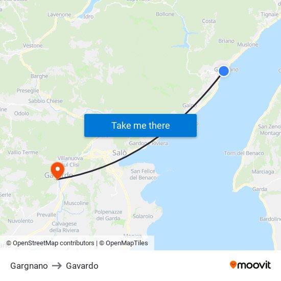 Gargnano to Gavardo map