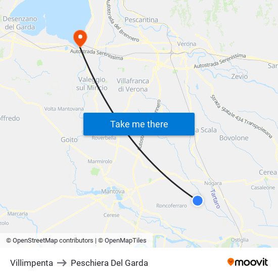Villimpenta to Peschiera Del Garda map