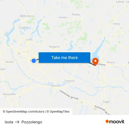 Isola to Pozzolengo map