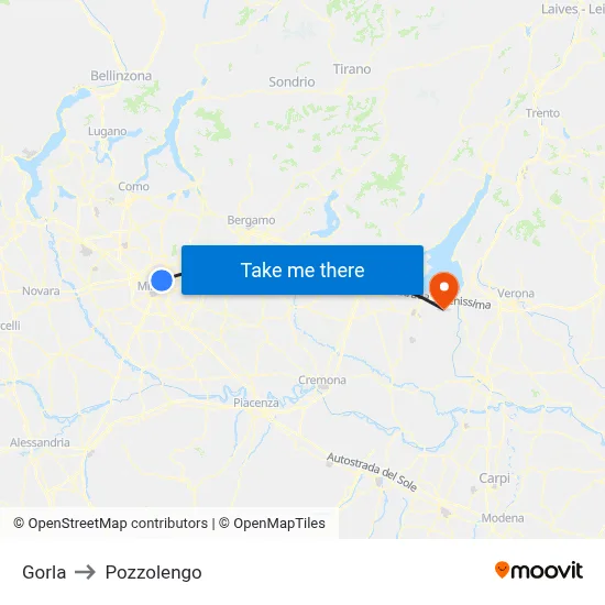 Gorla to Pozzolengo map