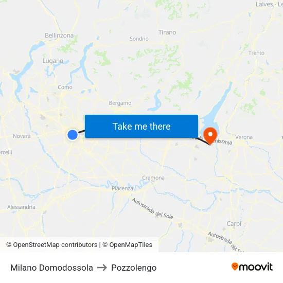 Milano Domodossola to Pozzolengo map