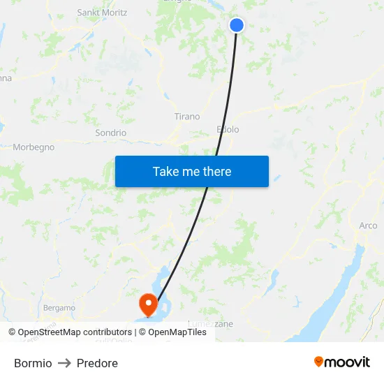 Bormio to Predore map