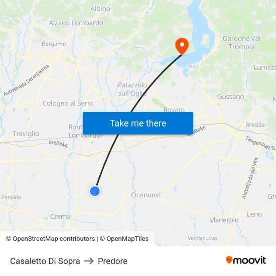 Casaletto Di Sopra to Predore map