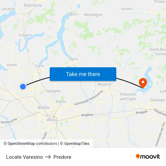 Locate Varesino to Predore map