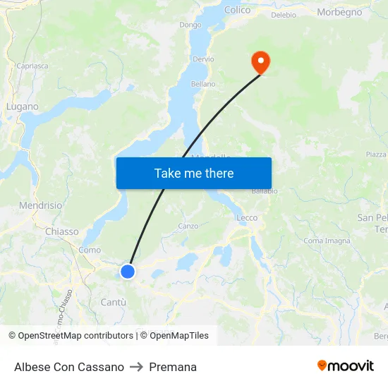 Albese Con Cassano to Premana map