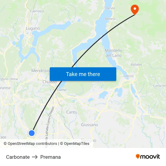 Carbonate to Premana map