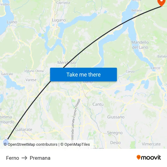 Ferno to Premana map