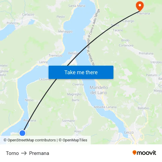 Torno to Premana map