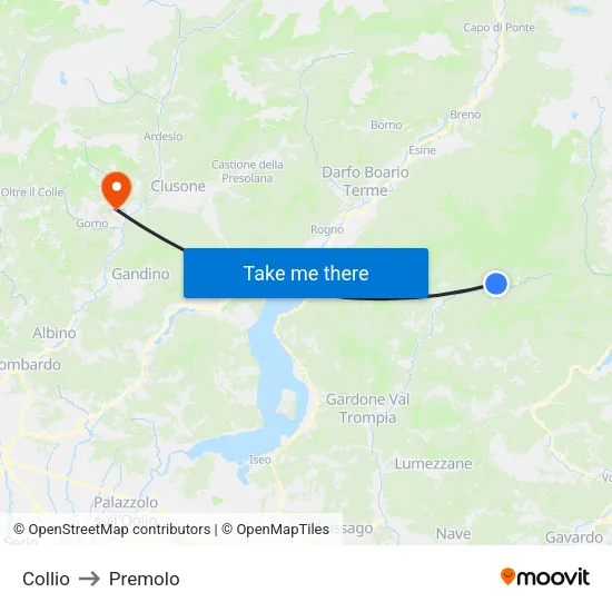 Collio to Premolo map