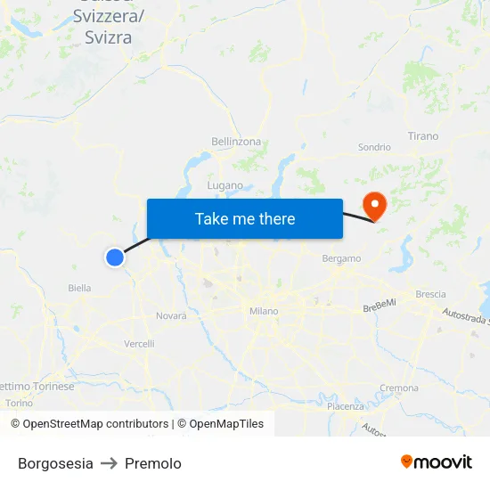 Borgosesia to Premolo map